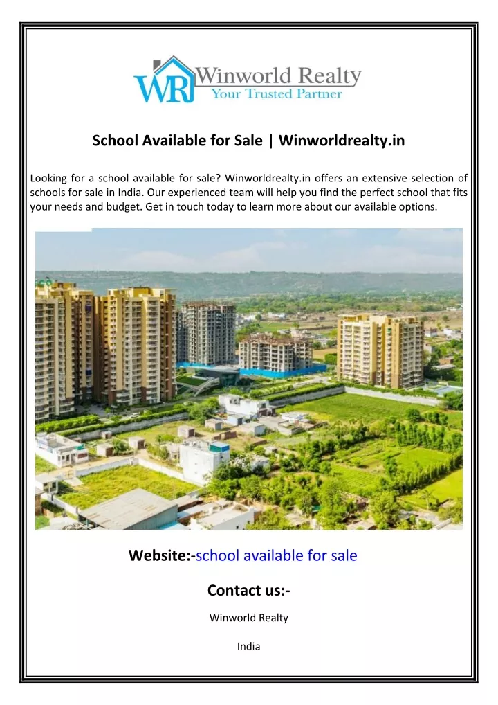 school available for sale winworldrealty in