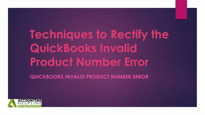 techniques to rectify the quickbooks invalid product number error