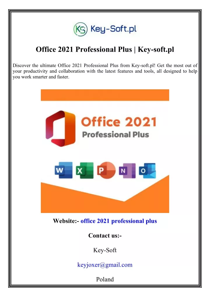 office 2021 professional plus key soft pl