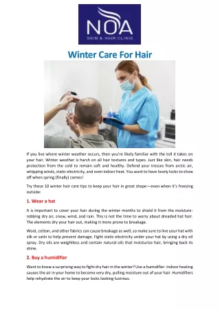 Winter Care For Hair