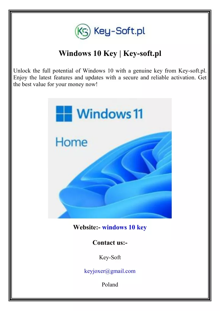 windows 10 key key soft pl