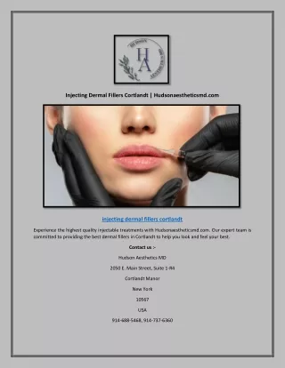 injecting dermal fillers cortlandt