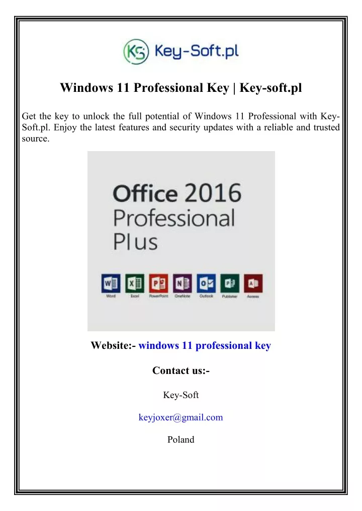 windows 11 professional key key soft pl