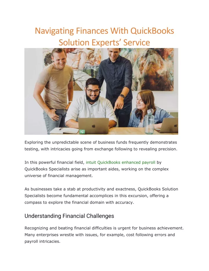 navigating finances with quickbooks solution
