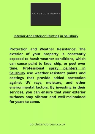 Interior And Exterior Painting in Salisbury