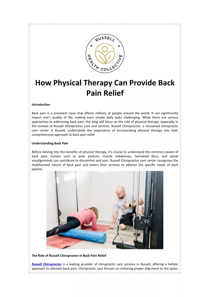 how physical therapy can provide back pain relief