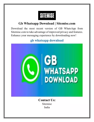 Gb Whatsapp Download | Sitemise.com