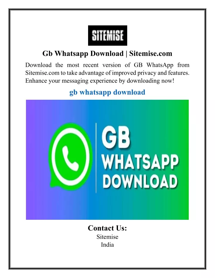 gb whatsapp download sitemise com