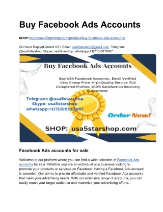 Buy Facebook Ads Accounts