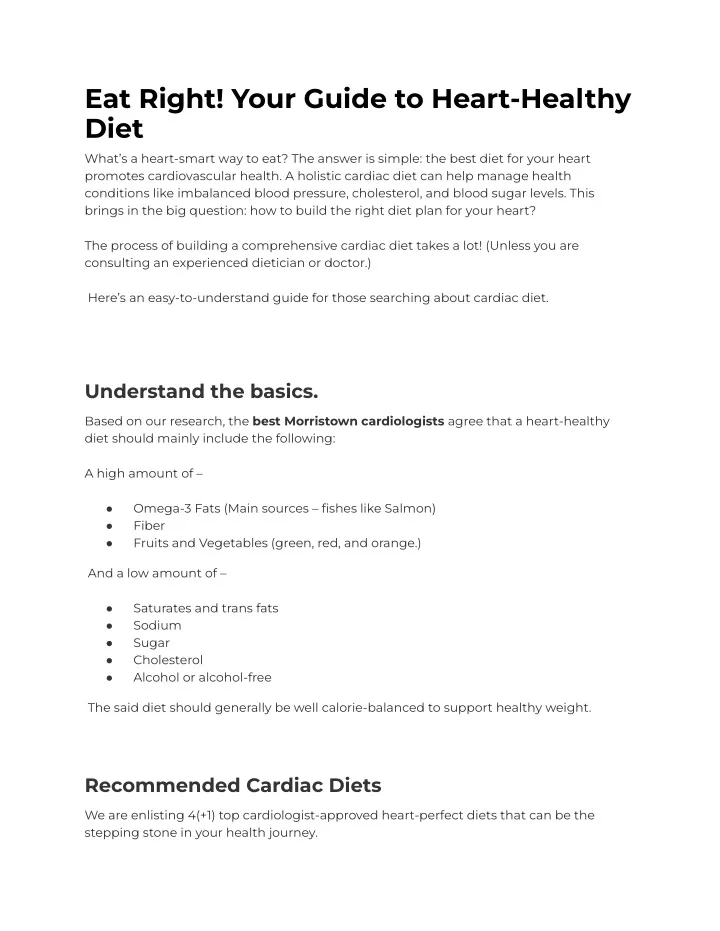 eat right your guide to heart healthy diet