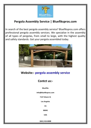 pergola assembly service bluefikspros com