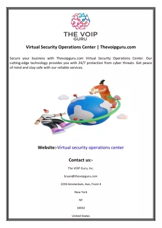 virtual security operations center thevoipguru com