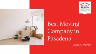 Best Moving Company in Pasadena