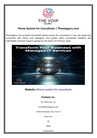 phone system for consultants thevoipguru com