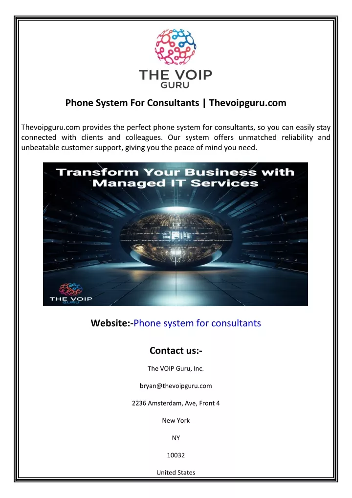 phone system for consultants thevoipguru com
