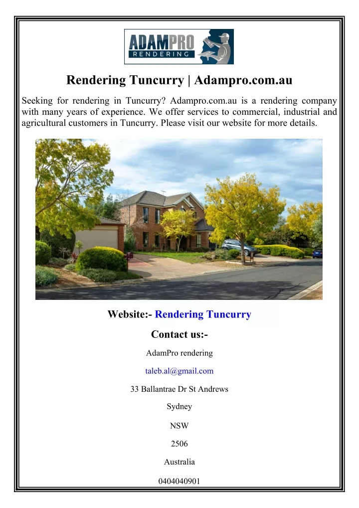 rendering tuncurry adampro com au