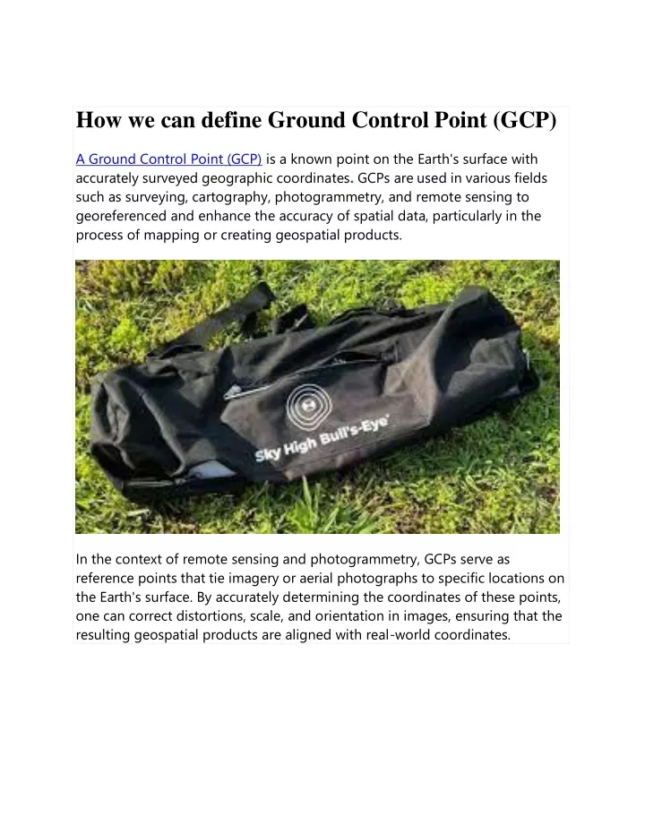 how we can define ground control point gcp
