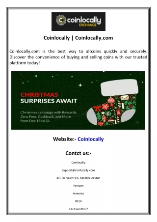Coinlocally  Coinlocally.com
