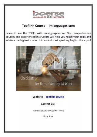 toefl hk course imlanguages com