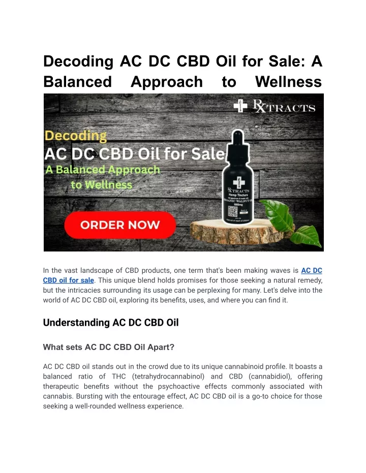 decoding ac dc cbd oil for sale a balanced