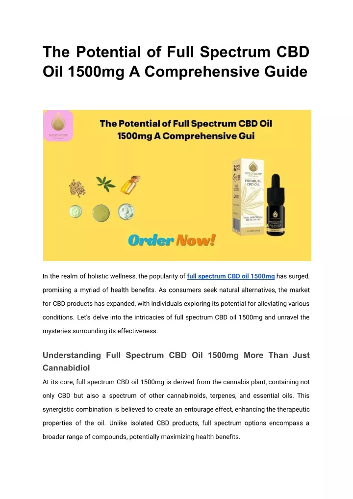 the potential of full spectrum cbd oil 1500mg