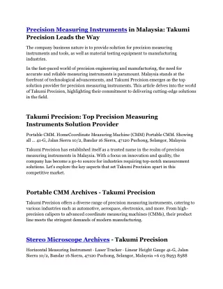 precision measuring instruments in malaysia