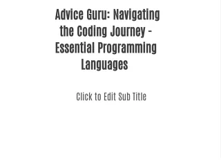 advice guru navigating the coding journey