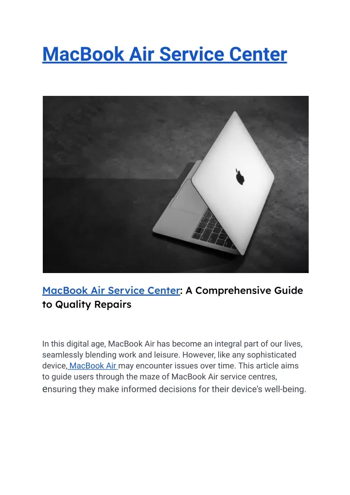 macbook air service center