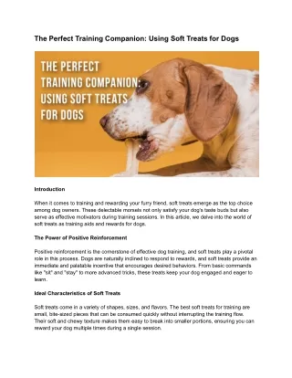 The Perfect Training Companion_ Using Soft Treats for Dogs