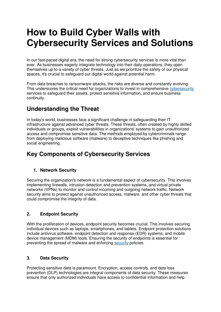 how to build cyber walls with cybersecurity