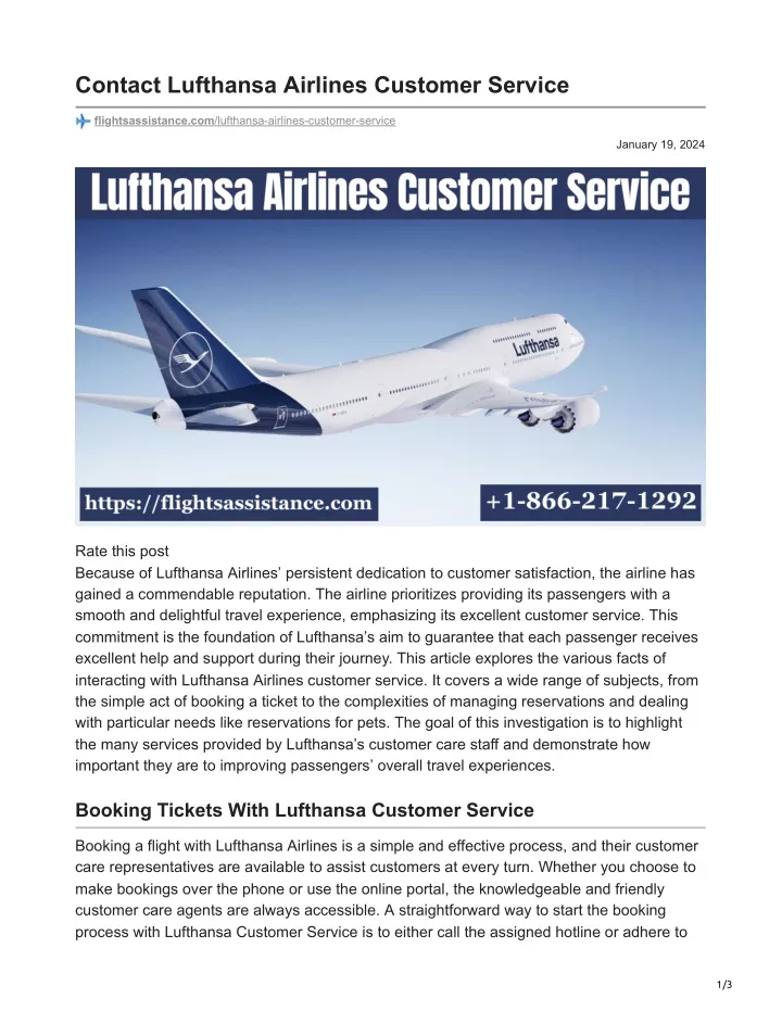 contact lufthansa airlines customer service