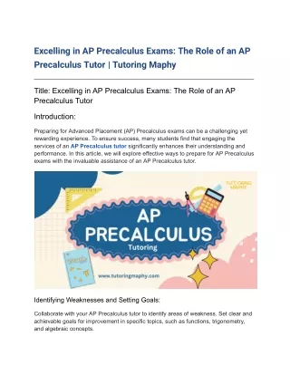 Excelling in AP Precalculus Exams_ The Role of an AP Precalculus Tutor _ Tutoring Maphy