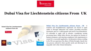 Dubai Visa for Liechtenstein citizens From  UK