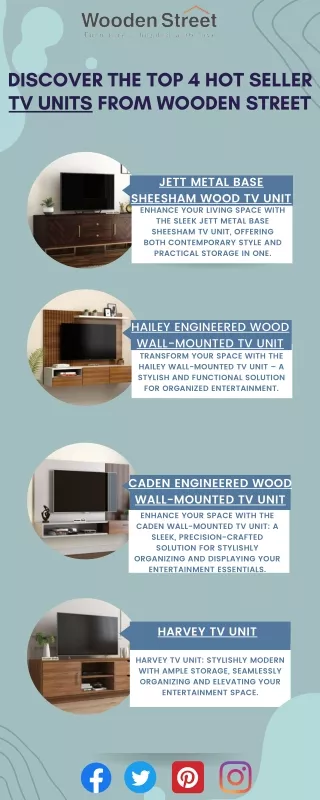 Discover the Top 4 Hot seller TV Units from wooden street