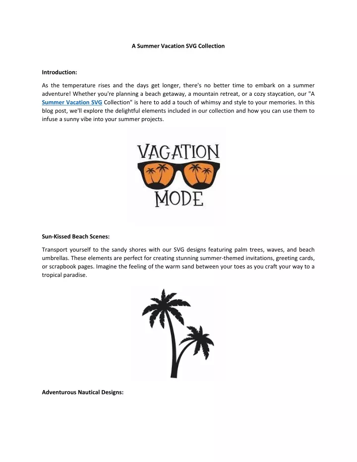 a summer vacation svg collection