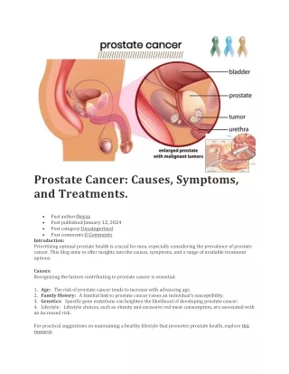 Prostate Cancer: Causes, Symptoms, and Treatments.