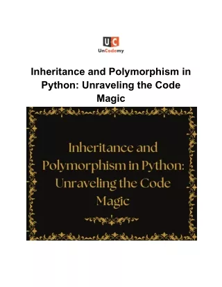 Inheritance and Polymorphism in Python_ Unraveling the Code Magic