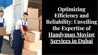 Handyman Moving Services In Dubai
