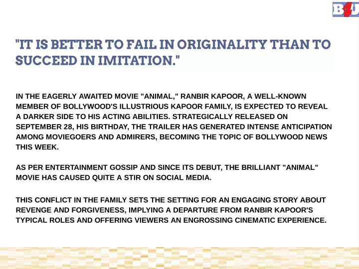 it is better to fail in originality than