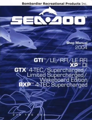 2004 Sea-Doo GTX 4-TEC Wakeboard Edition Service Repair Manual