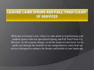spring and fall yard clean up services