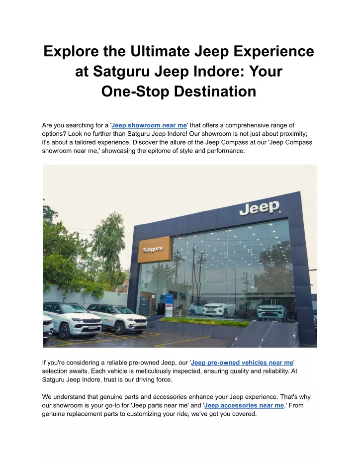 explore the ultimate jeep experience at satguru