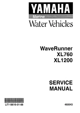 2004 Yamaha XL700 XL760 XL1200 Waverunner Service Repair Manual