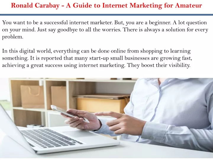 ronald carabay a guide to internet marketing