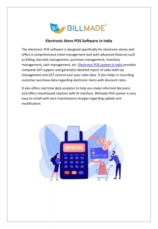 Electronic Store POS Software in India