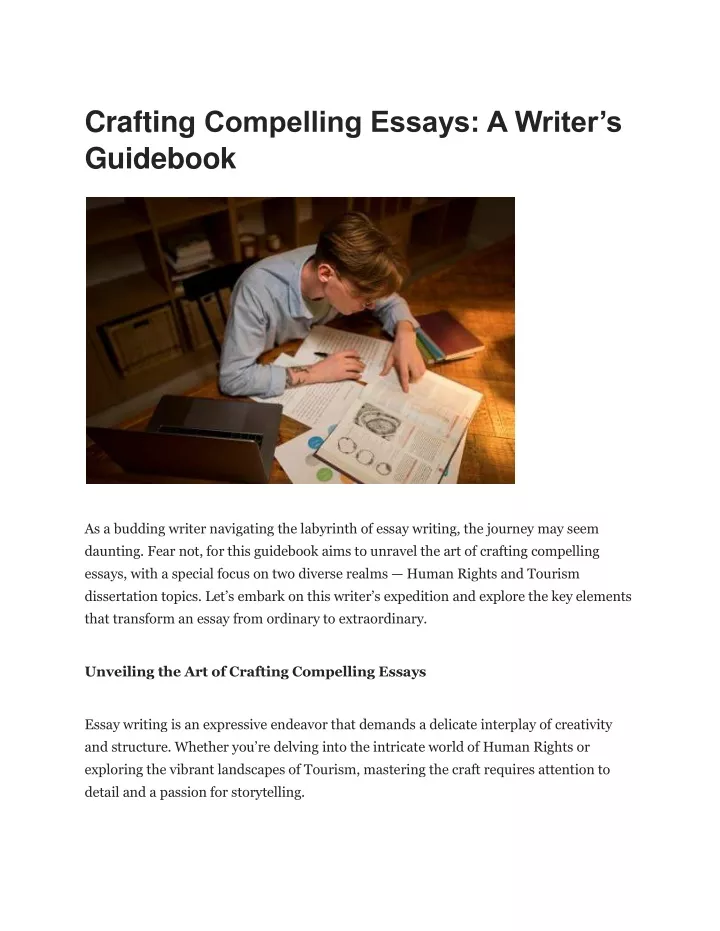 craftin g compelling essays a writer s guidebook