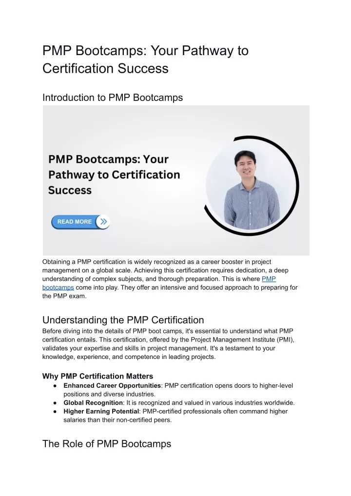 pmp bootcamps your pathway to certification