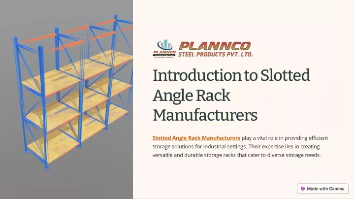 introduction to slotted angle rack manufacturers
