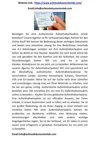 Authentische Aufenthaltserlaubnis online bestellen