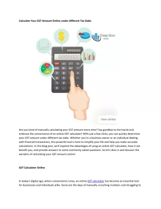 calculate your gst amount online under different